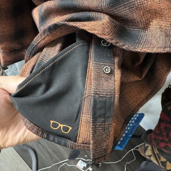 Dixxon The Deadwood Flannel Signature D Tech Burnt Orange Black Plaid Shirt 2XL - Picture 7 of 8